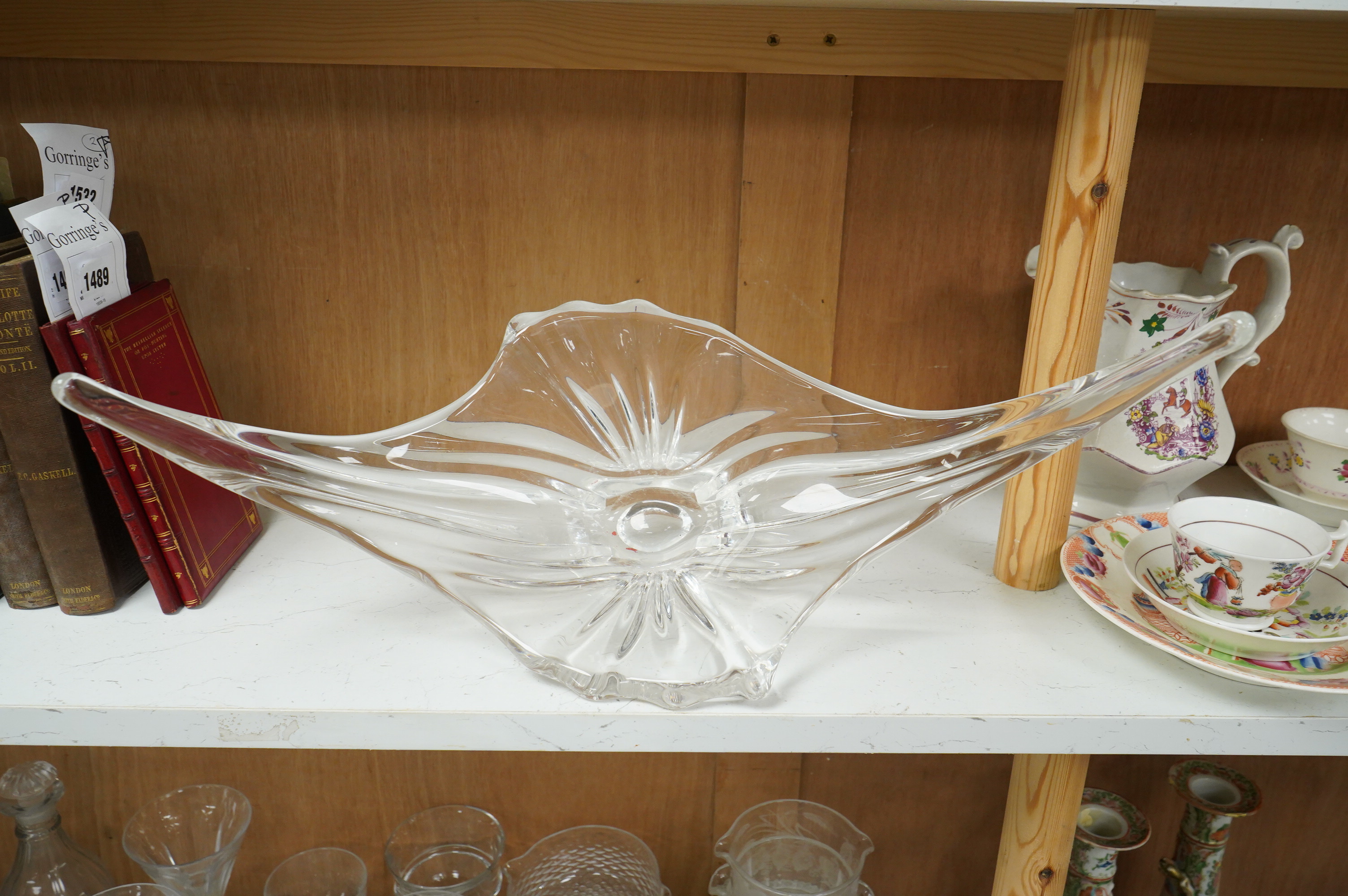 A 1970's Daum-style glass centrepiece, 49cm